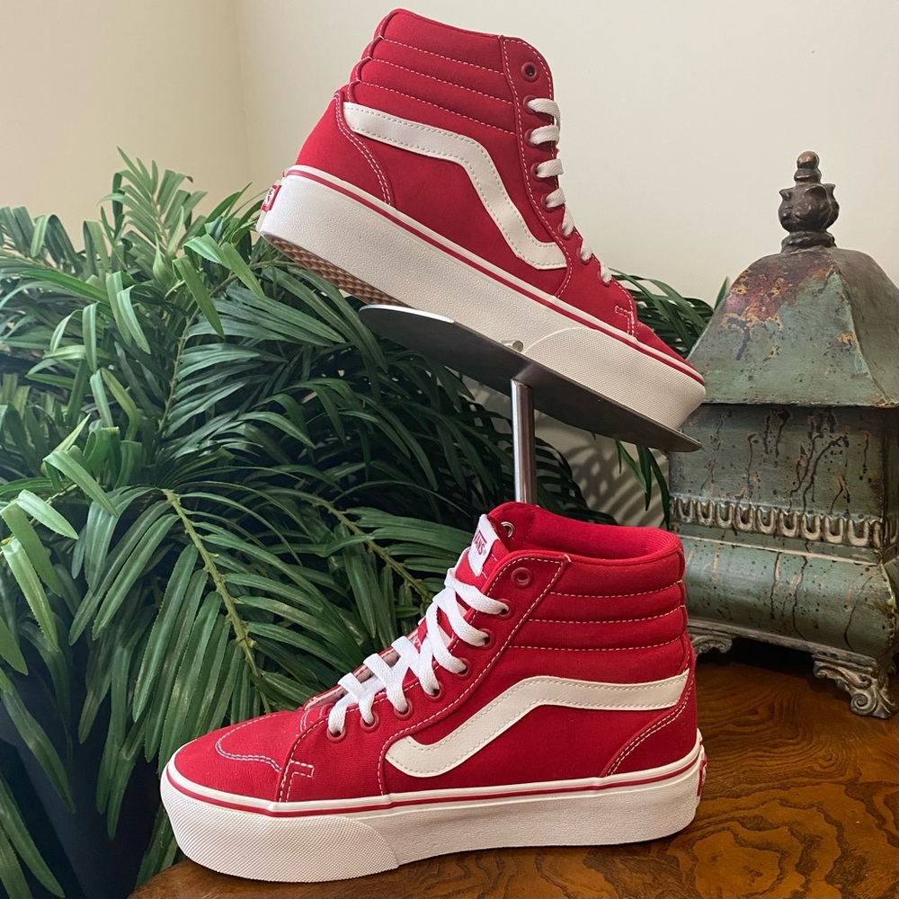 Vans Sk8-Hi Skate Sneaker Shoe Racing Red Sneakers
